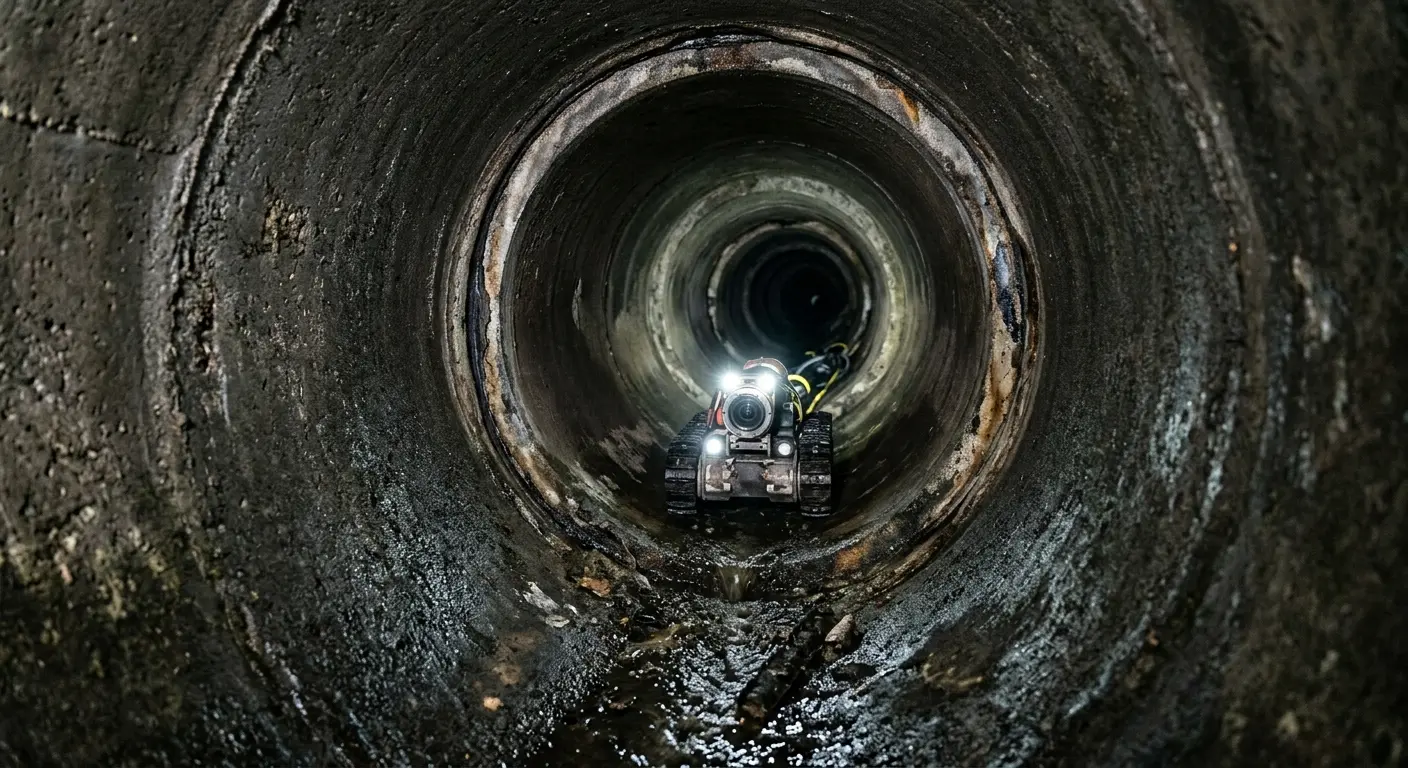 Robotic sewer camera inspecting pipe interior for Drain Snake Service in Homestead Meadows North